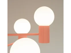 Sollux Lighting Lámpara Suspendida-Lámpara De Araña Halo Moderno De Aluminio - 6 Fuentes Luminosas - L.64 X A.230 Cm - Aterciopelado Rosa