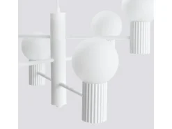 Hot Sollux Lighting Lámpara De Araña Halo Moderno De Aluminio - 6 Fuentes Luminosas - L.64 X A.230 Cm - Blanco