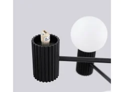 New Sollux Lighting Lámpara De Araña Halo Moderno De Aluminio - 6 Fuentes Luminosas - L.64 X A.230 Cm - Negro