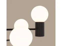 New Sollux Lighting Lámpara De Araña Halo Moderno De Aluminio - 6 Fuentes Luminosas - L.64 X A.230 Cm - Negro