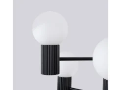 New Sollux Lighting Lámpara De Araña Halo Moderno De Aluminio - 6 Fuentes Luminosas - L.64 X A.230 Cm - Negro