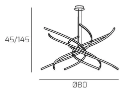 Plafón-Lámpara de araña LED moderna Tornado, 69 W, 4450 lm, 1163/S80, color Blanco