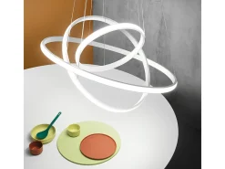 Online Lámpara de araña LED regulable Iole S3 60W - Suspensión moderna con 3 anillos de aluminio cepillado, luz cálida 3000K, 3000lm, diseño elegante Dorado