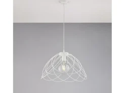 Lámpara de araña Pagoda en hierro lacado en con dec. Lámpara efecto shabby chic con cable eléctrico regulable 1 luz 132 Ø45 BL298-S1-BCO Blanco Discount