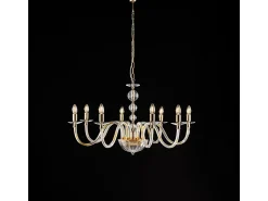 Clearance Lámpara de araña Ruben Gold con cristal transparente y pedrería, 8 luces, 116 Ø96 BL267-8-OR Multicolor