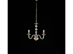 Clearance Lámpara de araña Ruben Gold con cristal transparente y pedrería, 3 luces, 109 Ø43 BL267-3-OR Multicolor