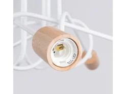 Best Sollux Lighting Lámpara de araña Sparkon minimalista de acero/madera - 5 fuentes luminosas 4000K - L.15 x A.26 cm - /madera natural Blanco