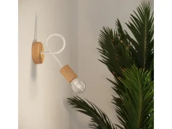 Best Sollux Lighting Lámpara de araña Sparkon minimalista de acero/madera - 5 fuentes luminosas 4000K - L.15 x A.26 cm - /madera natural Blanco