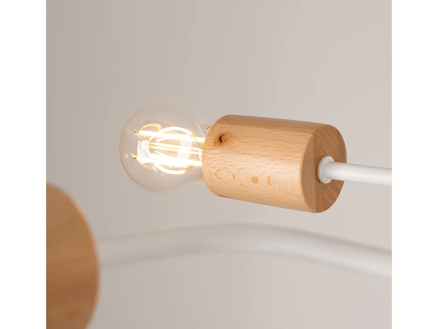 Sollux Lighting Lámpara Suspendida-Lámpara De Araña Timbo Desván De Acero/Madera - 6 Fuentes Luminosas - L.85 X A.16,5 Cm - /Madera Natural Blanco