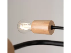 Sale Sollux Lighting Lámpara De Araña Timbo Desván De Acero/Madera - 6 Fuentes Luminosas - L.85 X A.16,5 Cm - /Madera Natural Negro