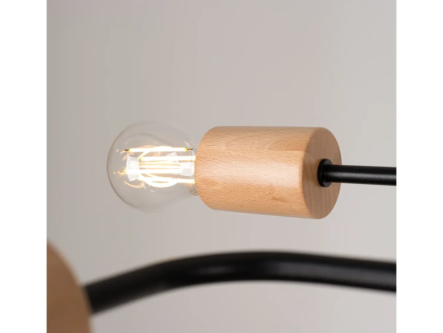 Sale Sollux Lighting Lámpara De Araña Timbo Desván De Acero/Madera - 6 Fuentes Luminosas - L.85 X A.16,5 Cm - /Madera Natural Negro