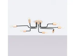 Clearance Sollux Lighting Lámpara De Araña Timbo Desván De Acero/Madera - 8 Fuentes Luminosas - L.100 X A.16,5 Cm - /Madera Natural Negro