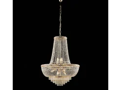 Lámpara de araña Wagner en hierro y latón con pedrería 11 luces 142 Ø62 BL266-11-OR Dorado Online