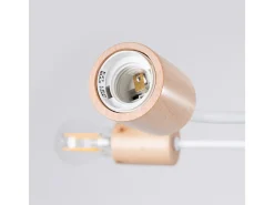 Sollux Lighting Lámpara Suspendida-Lámpara de araña Zimbo desván de acero/madera - 6 fuentes luminosas 4000K - L.85 x A.16,5 cm - /madera natural Blanco