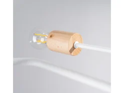 Online Sollux Lighting Lámpara de araña Zimbo desván de acero/madera - 8 fuentes luminosas 4000K - L.100 x A.16,5 cm - /madera natural Blanco