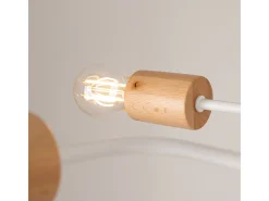 Online Sollux Lighting Lámpara de araña Zimbo desván de acero/madera - 4 fuentes luminosas 4000K - L.75 x A.16,5 cm - /madera natural Blanco