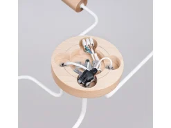 Online Sollux Lighting Lámpara de araña Zimbo desván de acero/madera - 4 fuentes luminosas 4000K - L.75 x A.16,5 cm - /madera natural Blanco