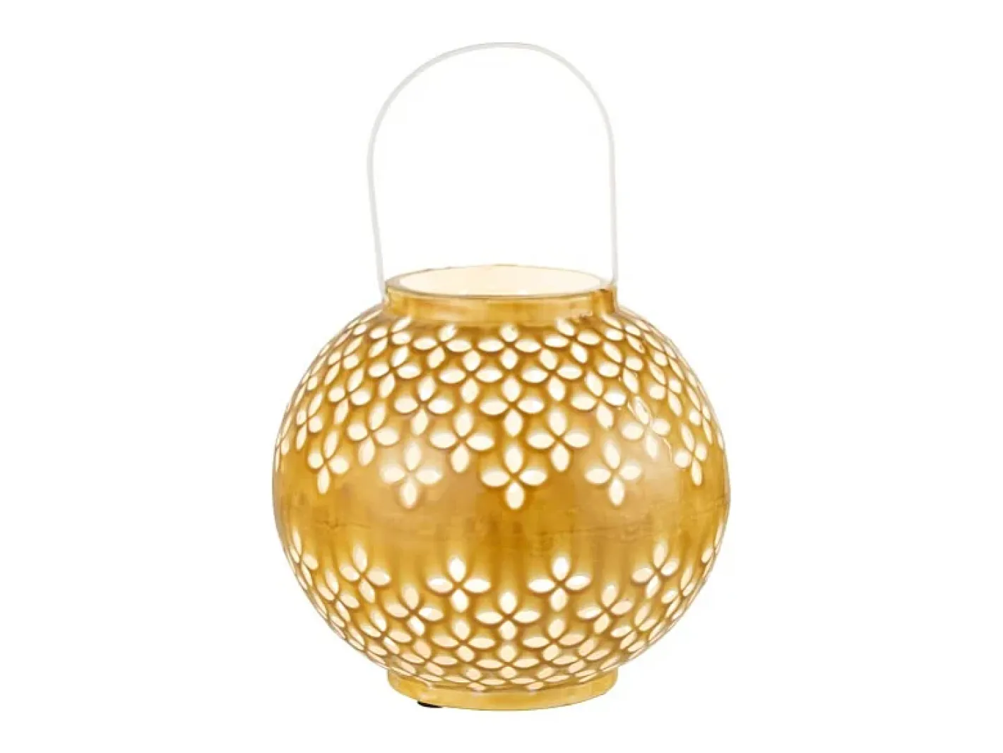 Outlet J-Line Lámpara de bola perforada de hierro ocre de 20x20x20cm Amarillo
