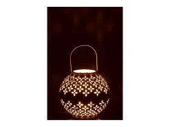 Outlet J-Line Lámpara de bola perforada de hierro ocre de 20x20x20cm Amarillo