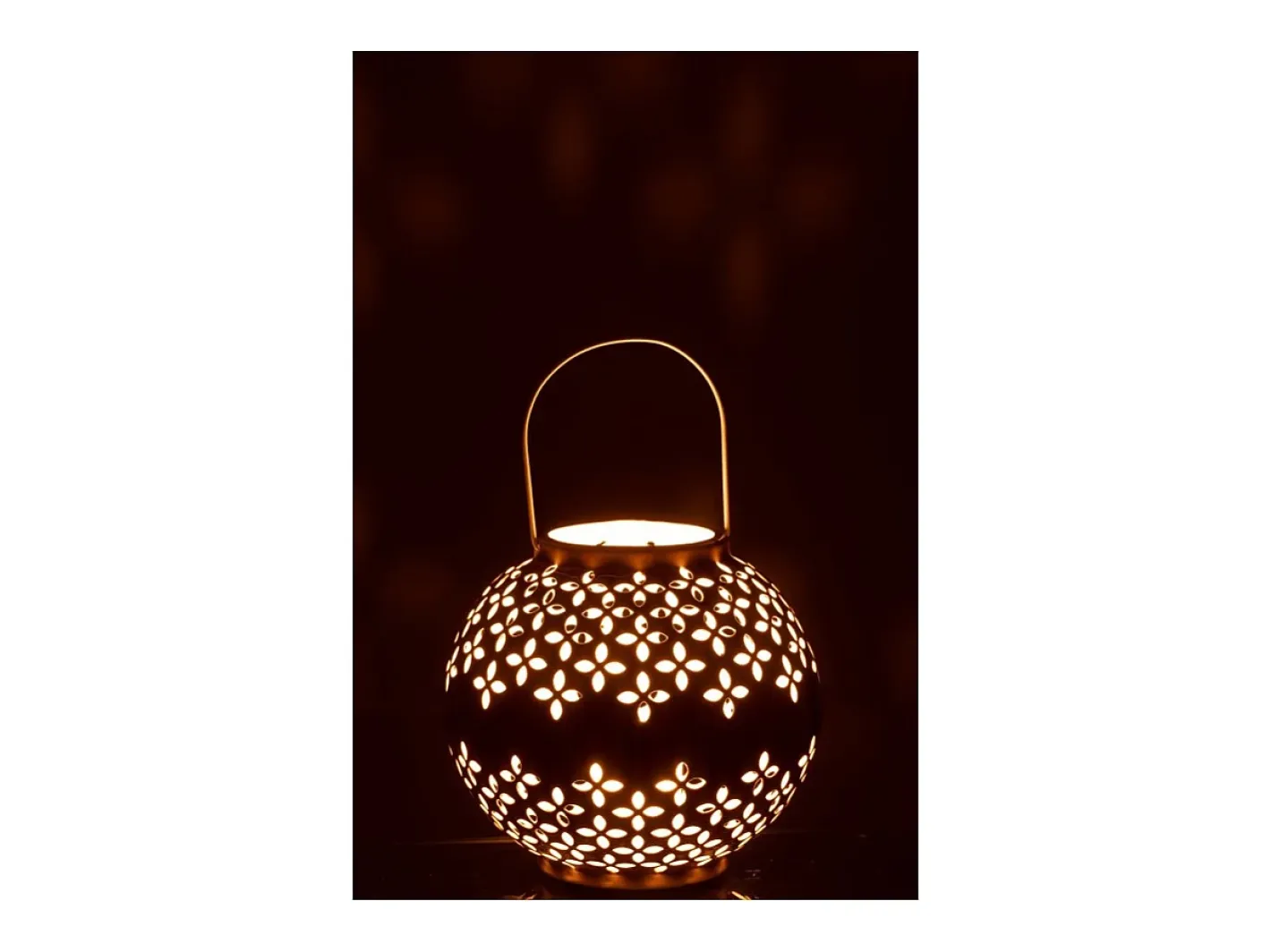 Outlet J-Line Lámpara de bola perforada de hierro ocre de 20x20x20cm Amarillo