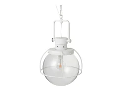 J-Line Lámpara Suspendida-Lámpara de bola suspendida de vidrio y metal 40*180 cm Blanco
