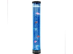 Lámpara de Burbujas SucceBuy con 6 Peces Flotantes, 80 cm, 16 Efectos de Luces Cambiantes de Color, Lámpara de Ambiente para Dormitorio, Salón Negro Clearance