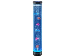 Lámpara de Burbujas SucceBuy con 6 Peces Flotantes, 80 cm, 16 Efectos de Luces Cambiantes de Color, Lámpara de Ambiente para Dormitorio, Salón Negro Clearance