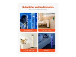 Lámpara de Burbujas SucceBuy con 6 Peces Flotantes, 80 cm, 16 Efectos de Luces Cambiantes de Color, Lámpara de Ambiente para Dormitorio, Salón Negro Clearance