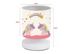 Helloshop26 Lámpara de escritorio infantil 22 cm blanca con diseño de unicornio 03_0007387 Blanco Hot