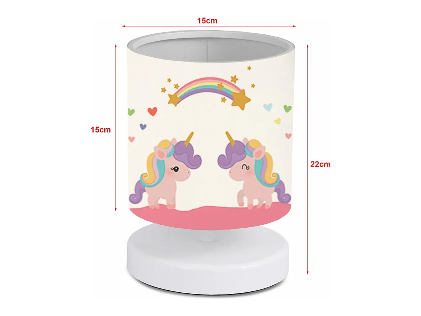Helloshop26 Lámpara de escritorio infantil 22 cm blanca con diseño de unicornio 03_0007387 Blanco Hot