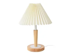 Helloshop26 Lámpara De Mesa-Lámpara de mesa 35 cm efecto madera crema 03_0007403 Blanco