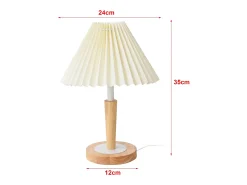 Helloshop26 Lámpara De Mesa-Lámpara de mesa 35 cm efecto madera crema 03_0007403 Blanco