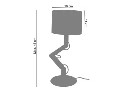 TOSEL Lámpara De Mesa-Lámpara de Mesa ,madera,natural,A44xD45xP16cm Topo