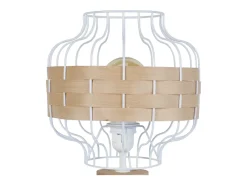 Sale TOSEL Lámpara de Mesa ,madera,natural,A58xD25xP25 cm Beige / Blanco