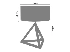 TOSEL Lámpara de Mesa ,madera,Blanco ,A48xD35xP35cm Topo / Color natural claro Discount