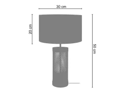 TOSEL Lámpara de Mesa ,metal,natural, A50xD30xP 30cm Verde claro Outlet
