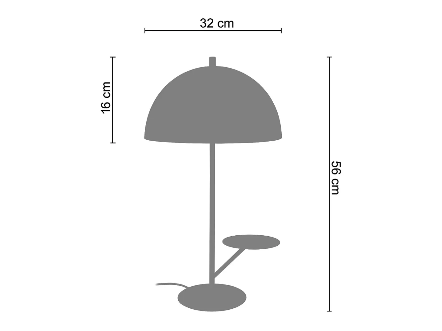 TOSEL Lámpara De Mesa-Lámpara de Mesa ,metal, ,A56xD30xP30cm Negro