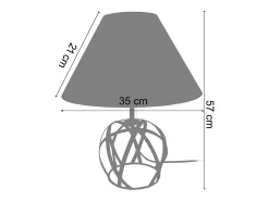 TOSEL Lámpara de Mesa ,metal, ,A24xD14xP14cm Gris Best