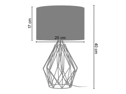 Best TOSEL Lámpara de Mesa ,metal,Aluminio ,A41xD25xP25cm Plateado