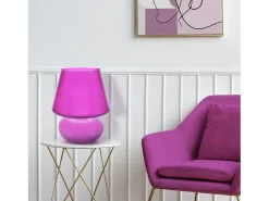 TOSEL Lámpara de Mesa ,vidrio, ,A37xD30xP30cm Rosa Online