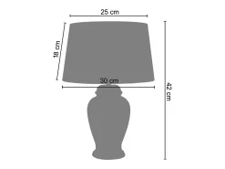 TOSEL Lámpara De Mesa-Lámpara de Mesa ,vidrio, ,A42xD30xP30cm Blanco