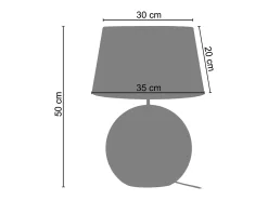 TOSEL Lámpara de Mesa ,vidrio, ,A50xD35xP 35cm Azul Online