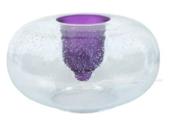 TOSEL Lámpara de Mesa ,vidrio, ,A 19xD35xP35cm Violeta Online