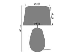 TOSEL Lámpara De Mesa-Lámpara de Mesa ,vidrio,Transparente,A46xD30xP30 cm Transparente / Negro / Beige