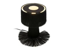 Les Tendances Lámpara de mesa Angie 2 de tela con flecos s Negro New