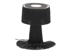 Les Tendances Lámpara de mesa Angie 2 de tela con flecos s Negro New