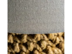 Les Tendances Lámpara De Mesa-Lámpara de mesa Badig de tela y base de cuerda trenzada Beige