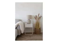 Les Tendances Lámpara de mesa BILBY – Base de cerámica y pantalla textil Beige Clearance