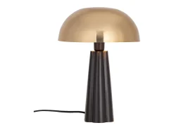 OZAIA Lámpara de mesa con forma de seta en metal, D. 31 x H.42 cm, y negro, RANDALL Dorado