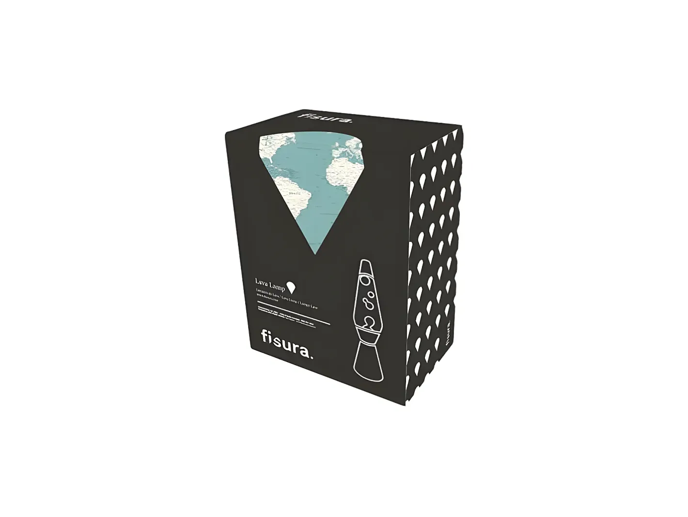 Fisura Lámpara De Mesa-Lámpara de mesa con mapa del mundo Lava Azul